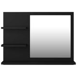 Bathroom Mirror Black 60x10.5x45 cm Engineered Wood