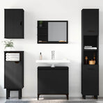 Bathroom Mirror Black 60x10.5x45 cm Engineered Wood