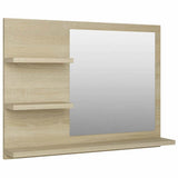 Bathroom Mirror Sonoma Oak 60x10.5x45 cm Engineered Wood - Front View