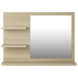 Bathroom Mirror Sonoma Oak 60x10.5x45 cm Engineered Wood - Top-Down View