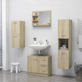 Bathroom Mirror Sonoma Oak 60x10.5x45 cm Engineered Wood - Rear View