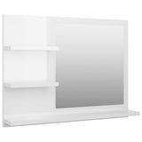 Bathroom Mirror High Gloss White 60x10.5x45 cm Engineered Wood
