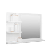 Bathroom Mirror High Gloss White 60x10.5x45 cm Engineered Wood - Side View