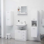 Bathroom Mirror High Gloss White 60x10.5x45 cm Engineered Wood