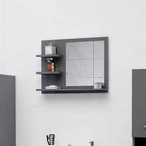 Bathroom Mirror High Gloss Grey 60x10.5x45 cm Engineered Wood