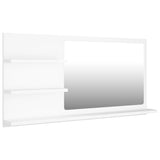 Bathroom Mirror White 90x10.5x45 cm Engineered Wood - Front View