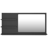 Bathroom Mirror Grey 90x10.5x45 cm Engineered Wood - 45-Degree Angle