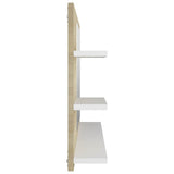 Bathroom Mirror White and Sonoma Oak 90x10.5x45 cm Engineered Wood