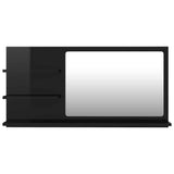 Bathroom Mirror High Gloss Black 90x10.5x45 cm Engineered Wood
