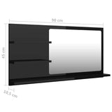 Bathroom Mirror High Gloss Black 90x10.5x45 cm Engineered Wood