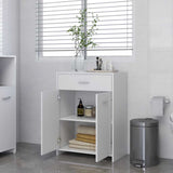 Bathroom Cabinet White 60x33x80 cm Engineered Wood - Side View