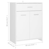 Bathroom Cabinet White 60x33x80 cm Engineered Wood - Extra Image