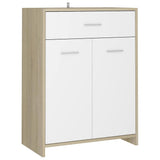 Bathroom Cabinet White and Sonoma Oak 60x33x80 cm Engineered Wood