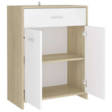 Bathroom Cabinet White and Sonoma Oak 60x33x80 cm Engineered Wood