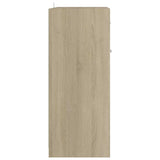 Bathroom Cabinet White and Sonoma Oak 60x33x80 cm Engineered Wood - Close-Up Angle