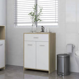 Bathroom Cabinet White and Sonoma Oak 60x33x80 cm Engineered Wood