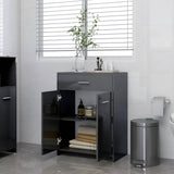Bathroom Cabinet High Gloss Grey 60x33x80 cm Engineered Wood - Side View