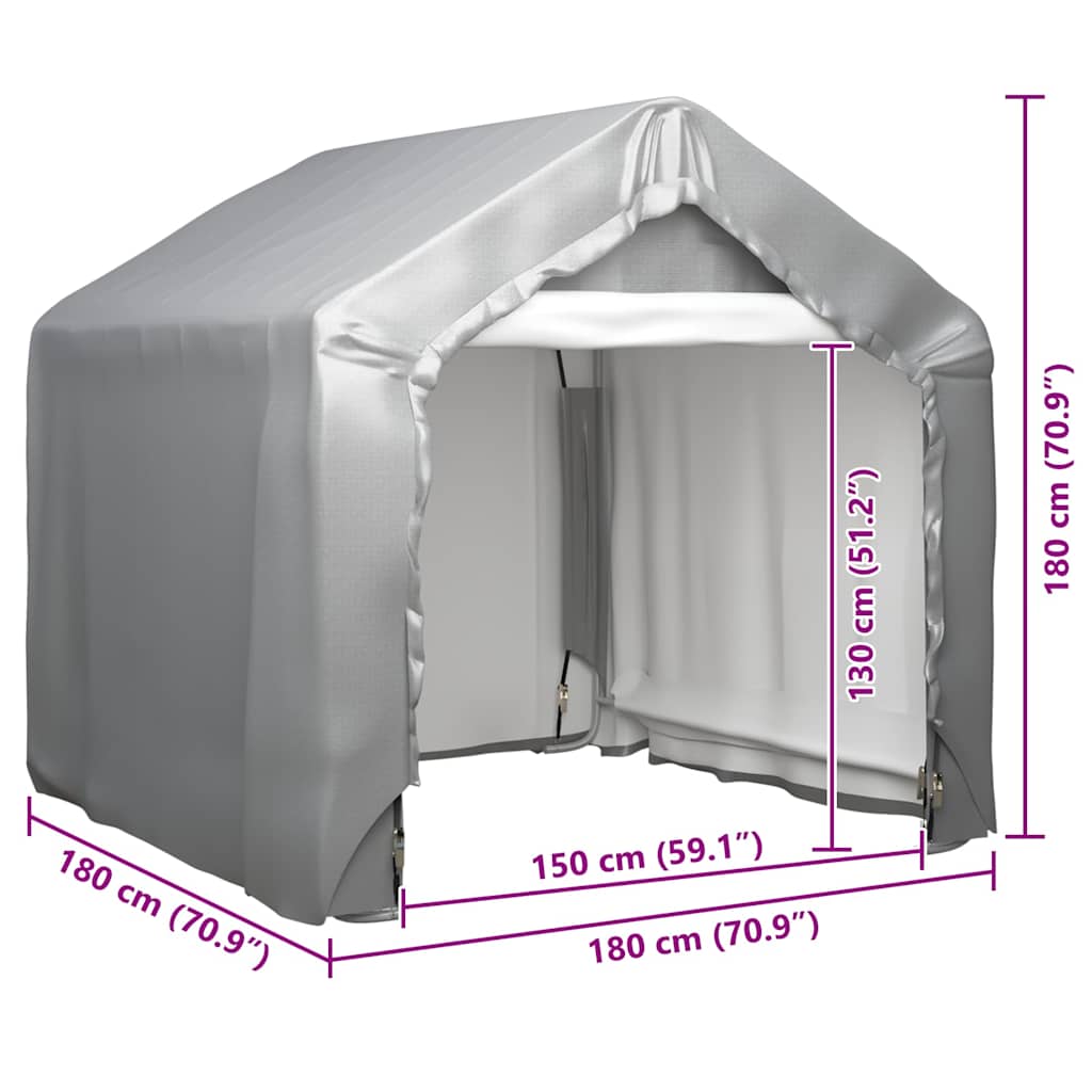 Storage Tent Grey 180x180 cm Galvanised Steel