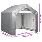 Storage Tent Grey 180x180 cm Galvanised Steel - Rear View