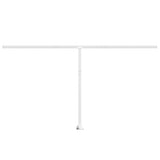 Awning Post Set White 450x245 cm Iron