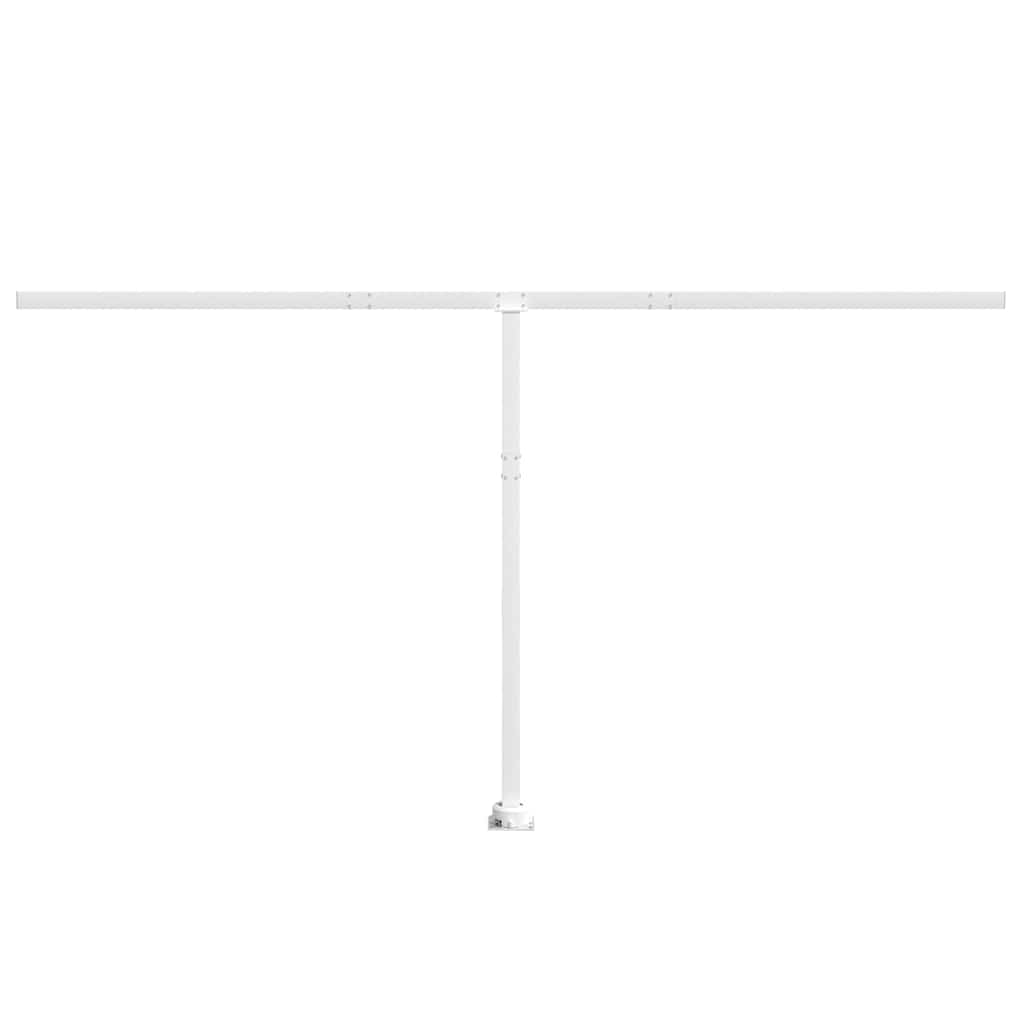 Awning Post Set White 450x245 cm Iron