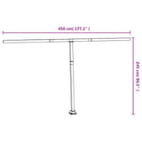 Awning Post Set White 450x245 cm Iron