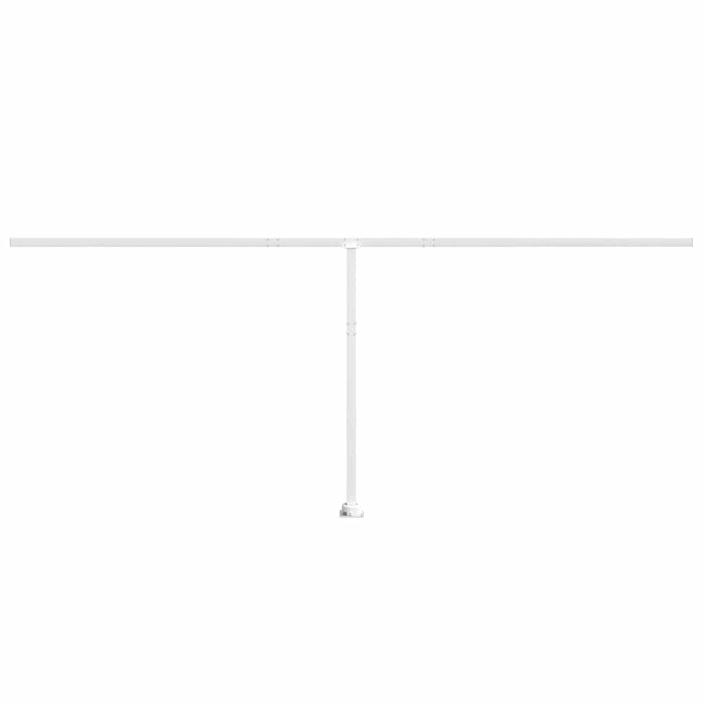 Awning Post Set White 600x245 cm Iron