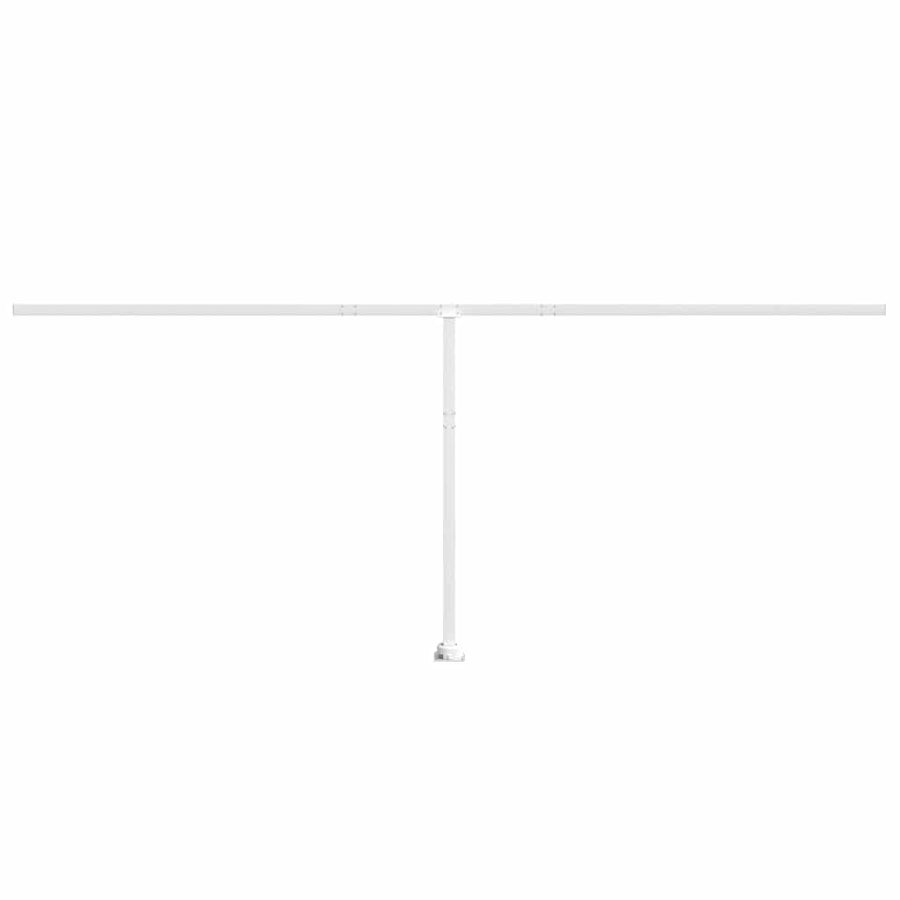 Awning Post Set White 600x245 cm Iron