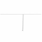Awning Post Set White 600x245 cm Iron - 45-Degree Angle