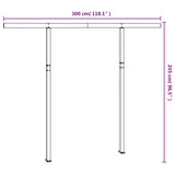 Awning Post Set White 300x245 cm Iron - Close-Up Angle