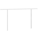Awning Post Set White 450x245 cm Iron - Front View