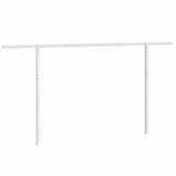 Awning Post Set White 450x245 cm Iron - 45-Degree Angle