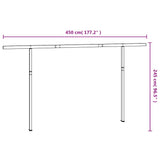 Awning Post Set White 450x245 cm Iron - Close-Up Angle