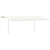Awning Post Set White 600x245 cm Iron - Rear View