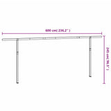 Awning Post Set White 600x245 cm Iron
