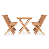 7 Piece Folding Outdoor Dining Set Solid Wood Teak - Front View