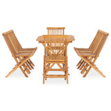 9 Piece Folding Outdoor Dining Set Solid Wood Teak
