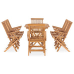 9 Piece Folding Outdoor Dining Set Solid Teak Wood