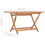9 Piece Folding Outdoor Dining Set Solid Wood Teak - Low Angle