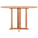 5 Piece Folding Outdoor Dining Set Solid Teak Wood - Side View