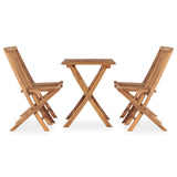 5 Piece Folding Outdoor Dining Set Solid Teak Wood - Front View