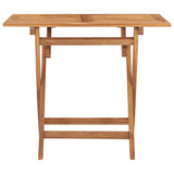 5 Piece Folding Outdoor Dining Set Solid Teak Wood - Top-Down View