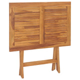 5 Piece Folding Outdoor Dining Set Solid Teak Wood - 45-Degree Angle