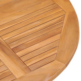 5 Piece Folding Outdoor Dining Set Solid Teak Wood - Close-Up Angle