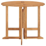 5 Piece Folding Outdoor Dining Set Solid Teak Wood - Top-Down View