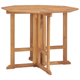 5 Piece Folding Outdoor Dining Set Solid Teak Wood - Side View