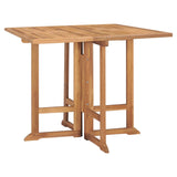 5 Piece Folding Outdoor Dining Set Solid Teak Wood - Side View