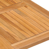 5 Piece Folding Outdoor Dining Set Solid Teak Wood - Close-Up Angle
