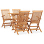5 Piece Folding Outdoor Dining Set Solid Teak Wood