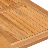 5 Piece Folding Outdoor Dining Set Solid Teak Wood - Close-Up Angle